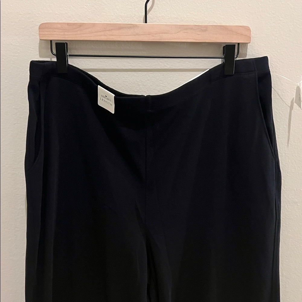 Croft & Barrow Black Stretch Cotton Pull-On Straight Leg Pants Pockets XL Short - Picture 5 of 12